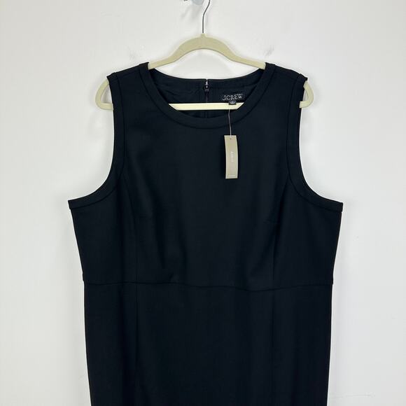 J.Crew Sheath Dress Four Season Stretch Minimalist Office Work Black US 22 NWT - Picture 7 of 13